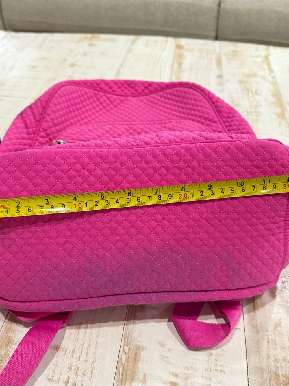 Vera Bradley Microfiber Iconic Campus Backpack in Fuchsia Pink Laptop Bag - Picture 10 of 11
